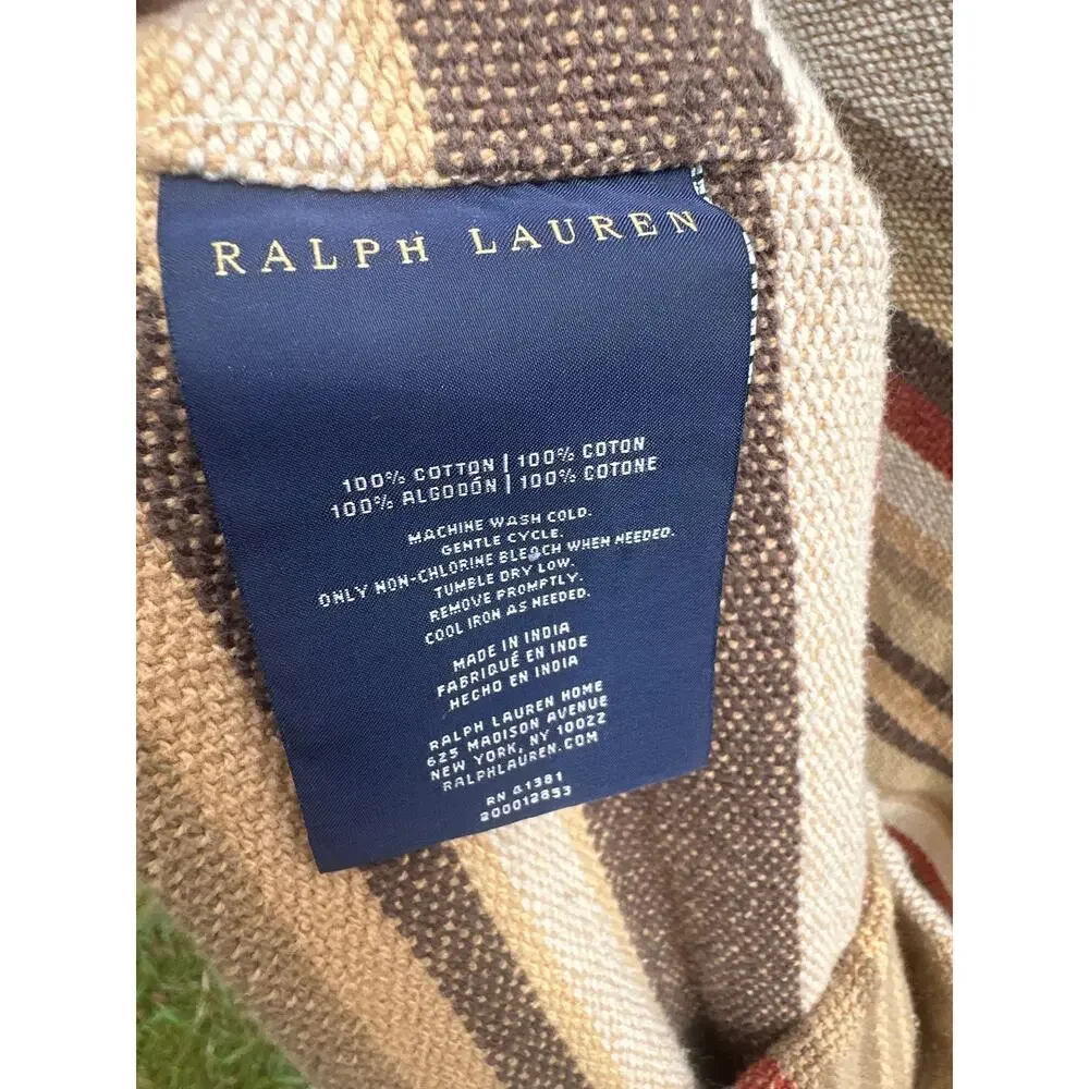 Ralph Lauren King Size RARE Northern Cape Cotton Striped Coverlet